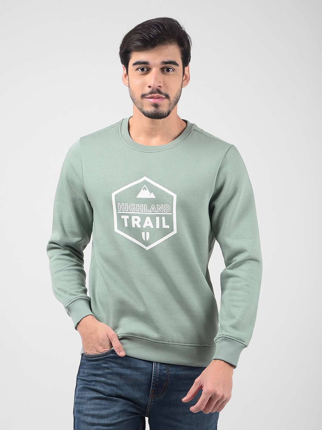 Numero Uno Men Typography Green Sweat Shirt
